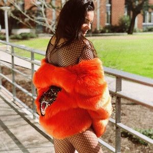 Elsie and Fred sold out orange fur coat size s/m